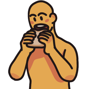 an emoji yellow person eating a sandwich