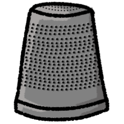 a metal thimble.