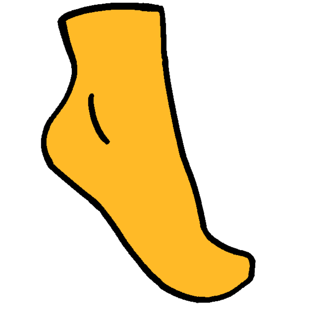 a simple emoji yellow foot shown from the side.