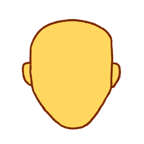 a faceless emoji yellow heads with a smaller, more angled jaw.