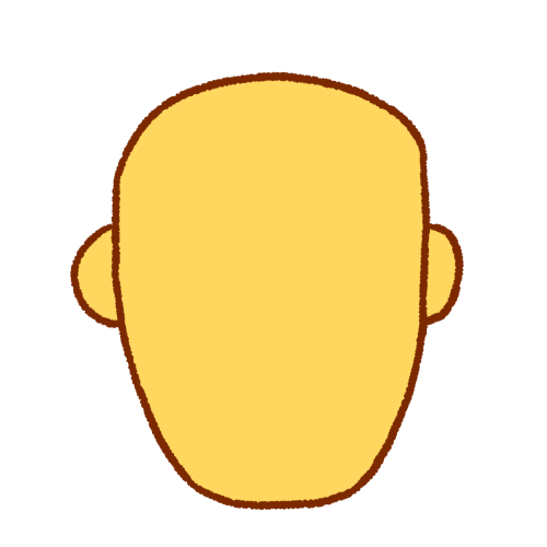 a faceless emoji yellow heads with a larger, more rectangular jaw.