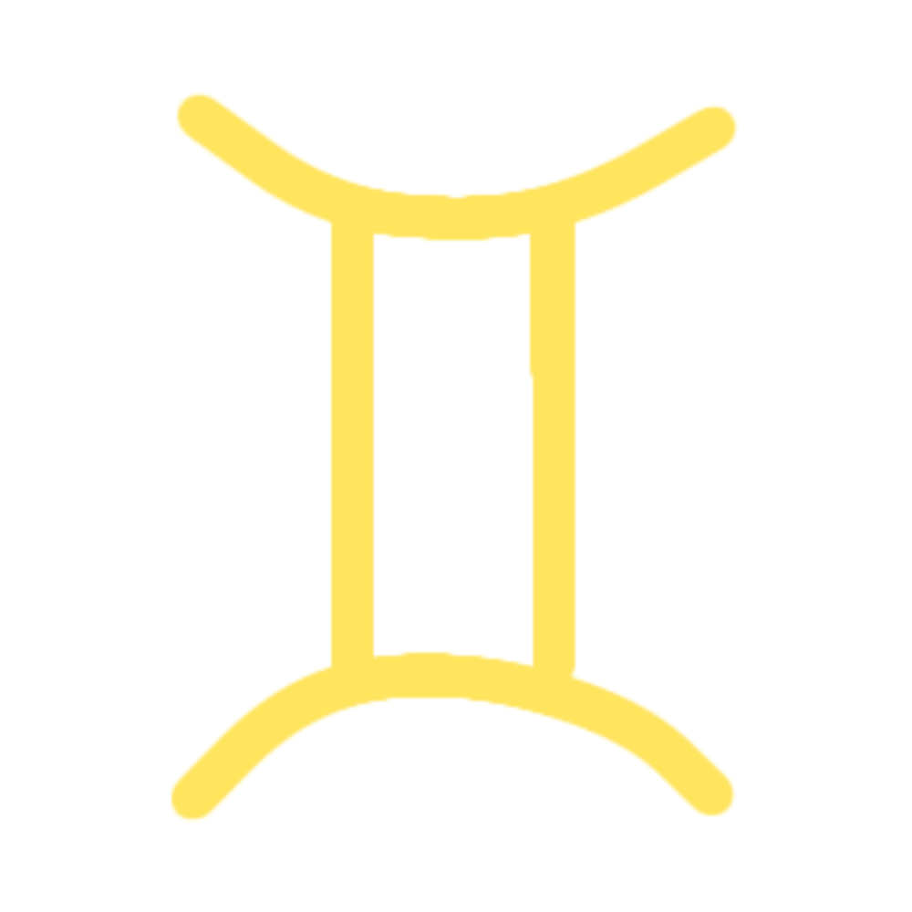 The Aquarius sign in light yellow with a white outline.