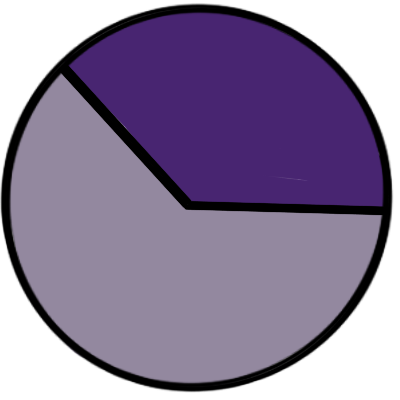 a light purple circle with a dark purple segment.