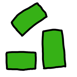 A set of 3 green rectangles.