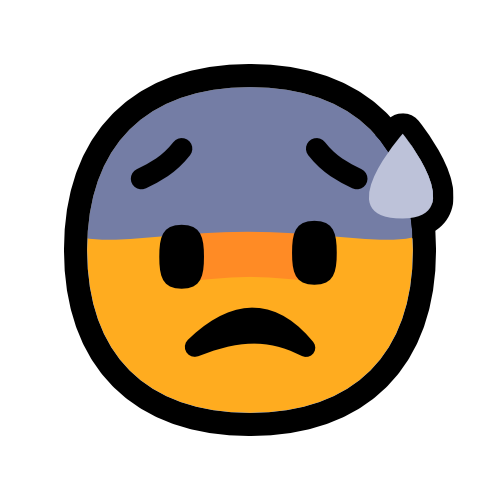 an emoji afraid face