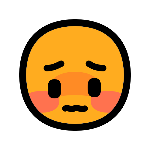 an emoji shy face