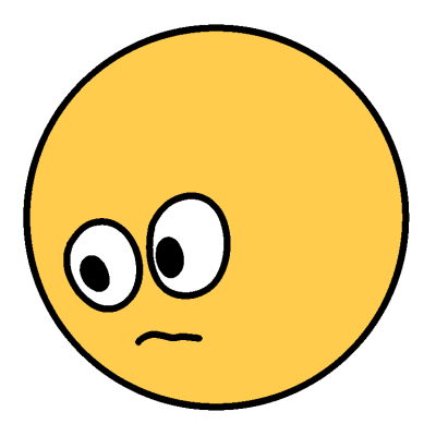 an emoji yellow face looking away nervously.