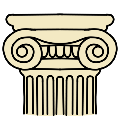 an Ionic column capital.