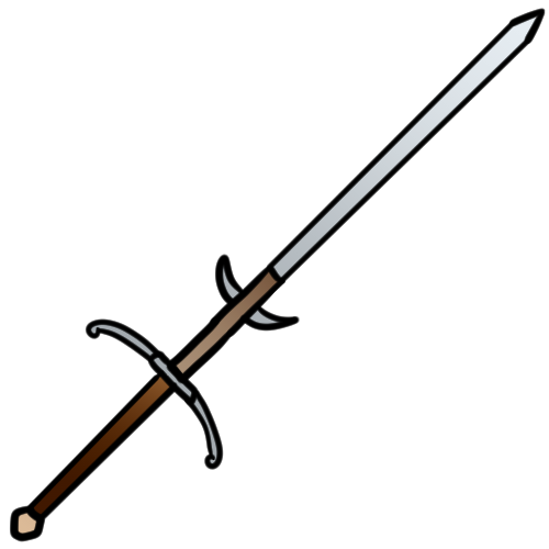 A Zweihänder, which is an extremely long sword used like a polearm, which has a Parierhaken (pair of parrying hooks)