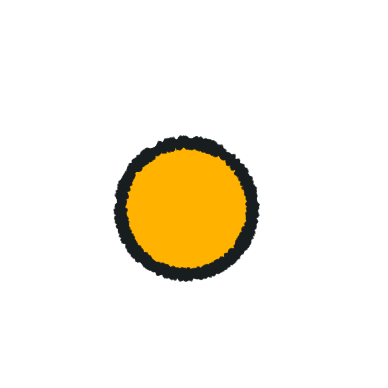 An orange circle