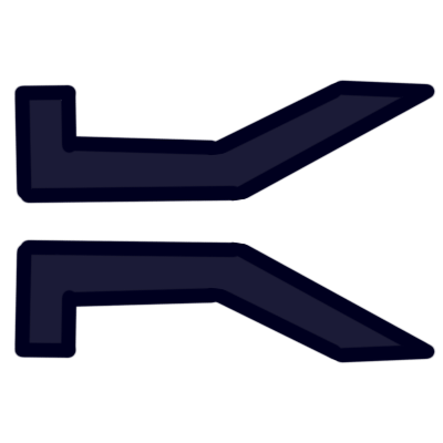 The aurebesh letter 'aurek' in very dark blue.