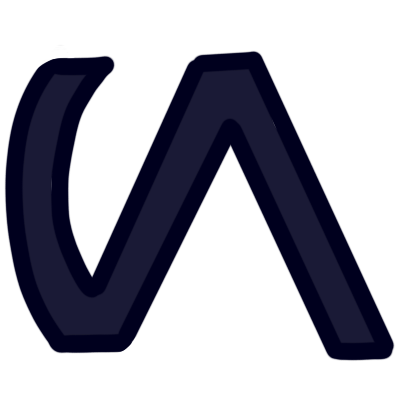 The aurebesh letter 'nern' in very dark blue.