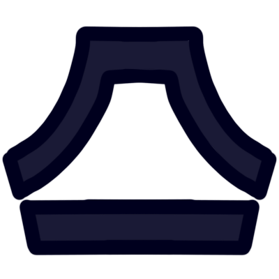 The aurebesh letter 'onith' in very dark blue.