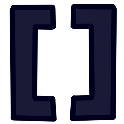 The aurebesh letter 'orenth' in very dark blue.