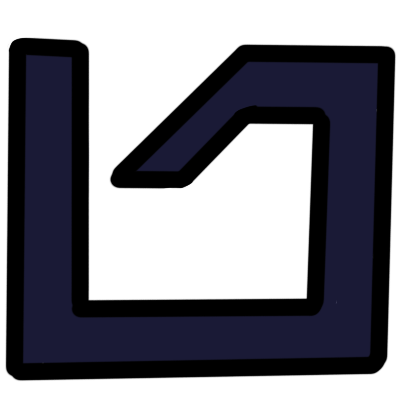 The aurebesh letter 'usk' in very dark blue.