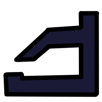 The aurebesh letter 'zerek' in very dark blue.