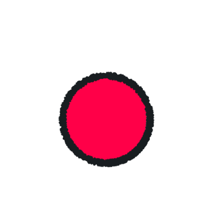 A large red circle