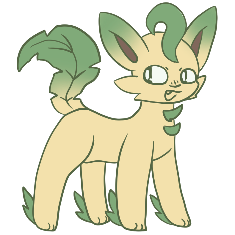 a drawing of Leafeon