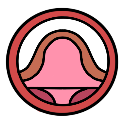 A green circle with another circle inside it. in this circle is a simplified cross-section of a bulging, expanding pink tumor below light brown skin