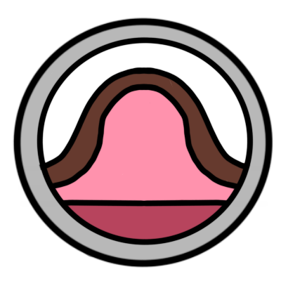 A green circle with another circle inside it. in this circle is a simplified cross-section of a bulging pink tumor below dark brown skin