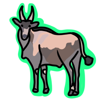 a common eland with a cool green outline around it.