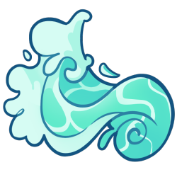 a light aqua-blue, foaming wave splashing over onto itself.