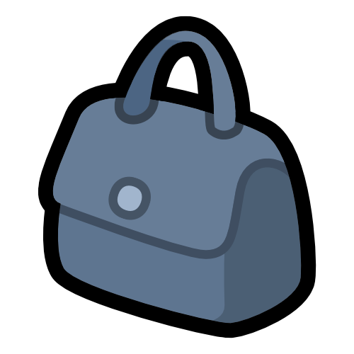 A desaturated blue handbag.