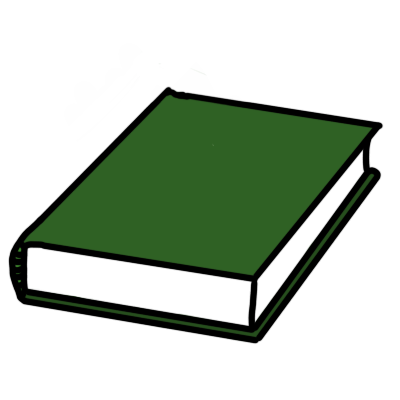 A closed, green, hardcover book.