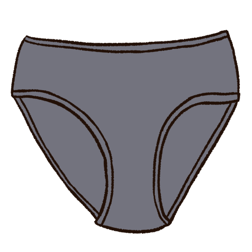  A drawing of a pair of grey panties.