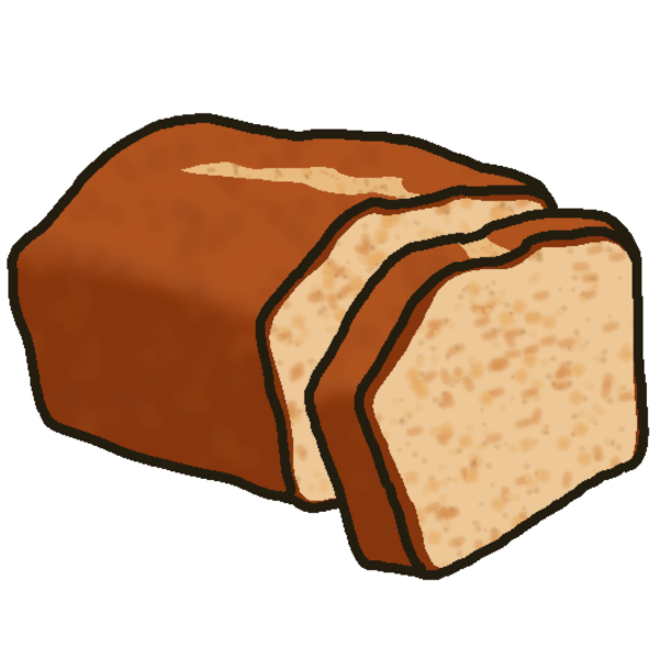 a loaf of bread with one slice cut off.