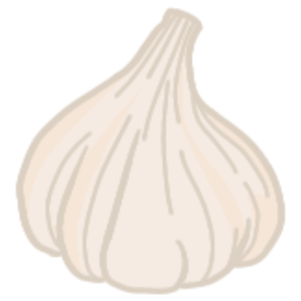  a garlic bulb with a white outline.