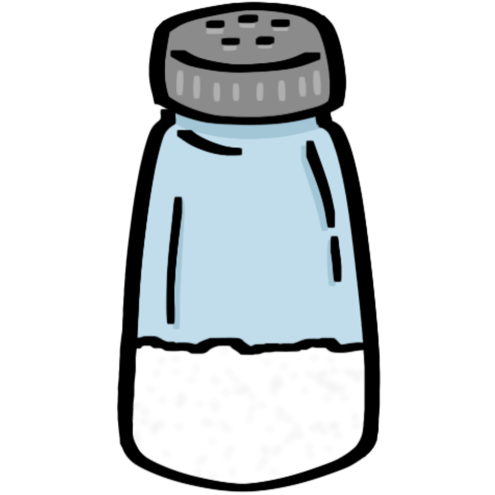 a half full salt shaker