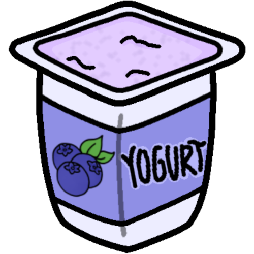 a light purple  cup of yogurt labeled as such with a blueberry graphic on the side.