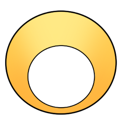 a golden circle with the clear space of a smaller circle inside.