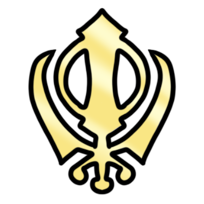 a gold Khanda.