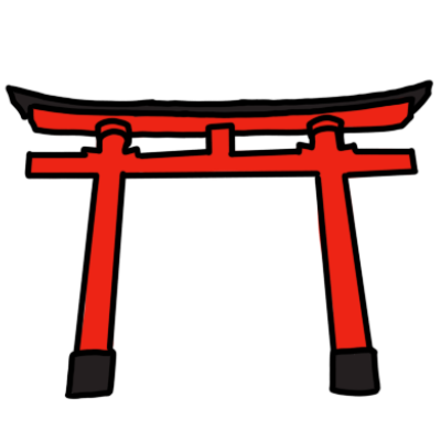a red torii gate.