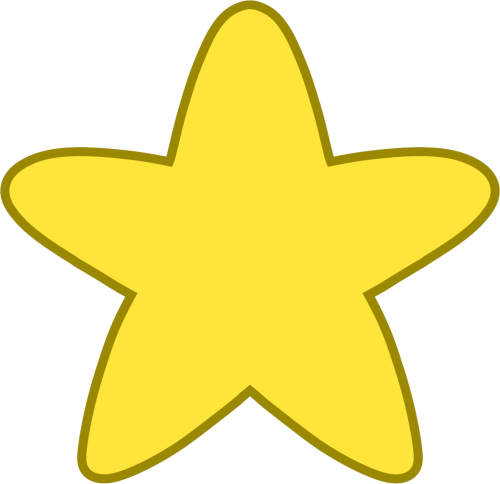 A yellow five-pointed star shape.