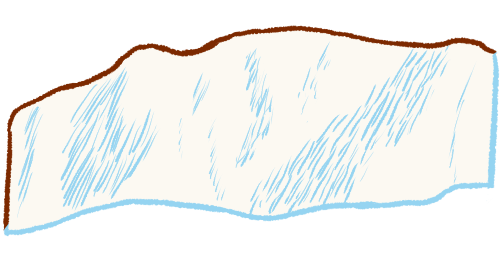 A drawing of part of Mount Lebanon, covered in snow.