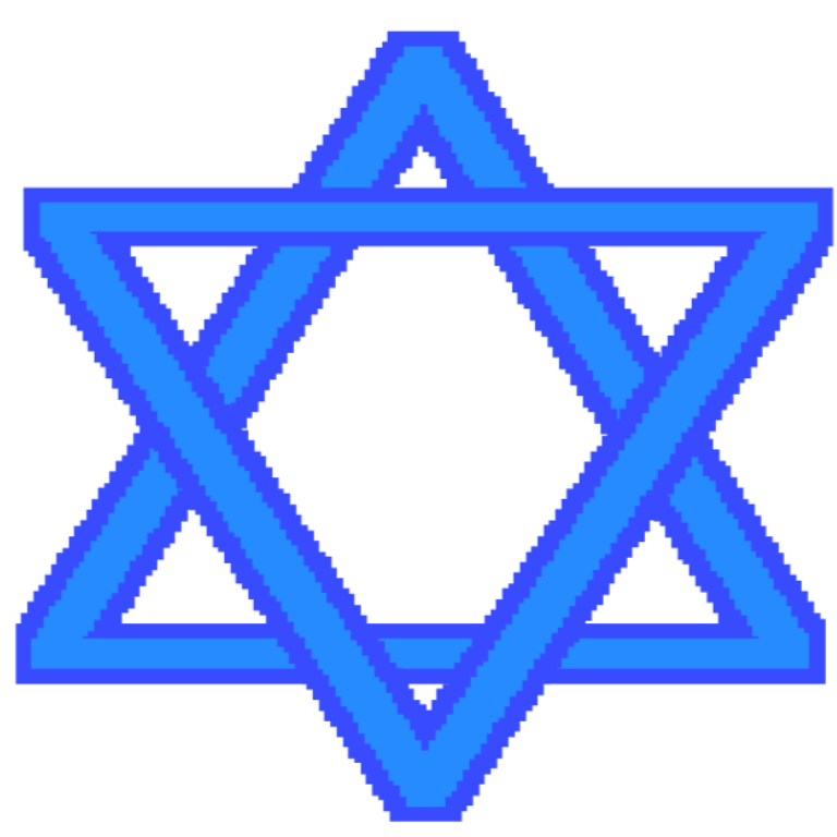 a blue Star of David.