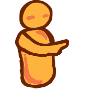 yellow figure pointing