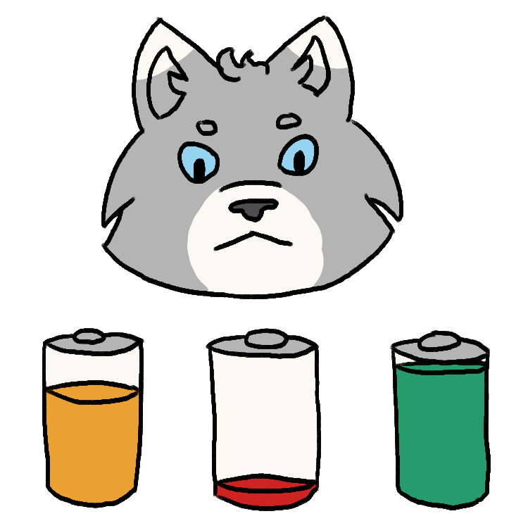 a white and gray cat above three batteries with varying levels.