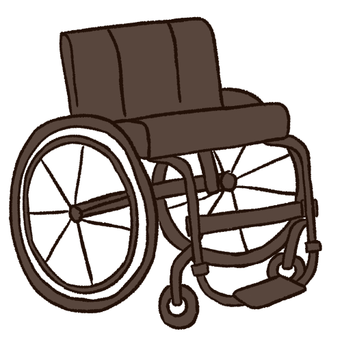 a drawing of a black active wheelchair.