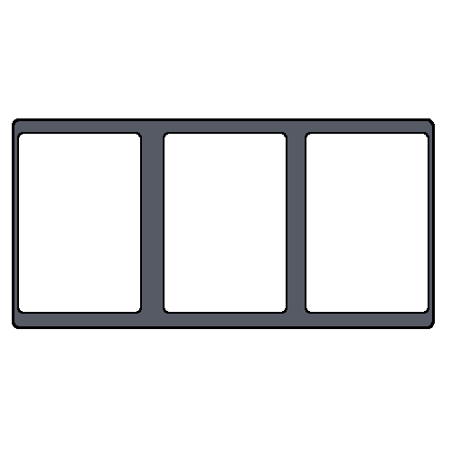 A minimalist drawing of a first, next, then support, with three rectangles inside a larger rectangle