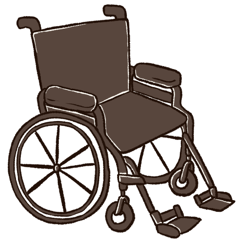 a drawing of a black manual wheelchair with white highlights.