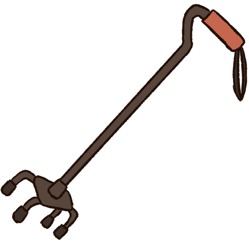 a drawing of a quad cane sitting at an angle.