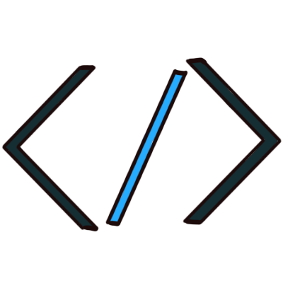 a blank html end tag, with the slash blue and the triangular brackets a very dark blue.