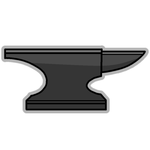 A grey mental anvil surrounded by a light grey border.