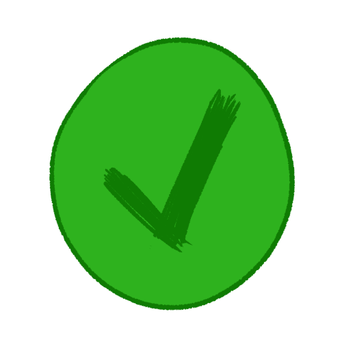 a green circle with a checkmark